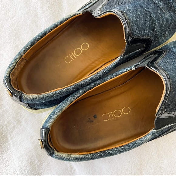Jimmy Choo Demi Denim Trainer Slip On Sneakers - Picture 9 of 11